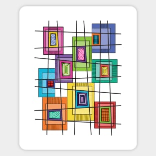 Colorful Abstract Midcentury Vibes Sticker